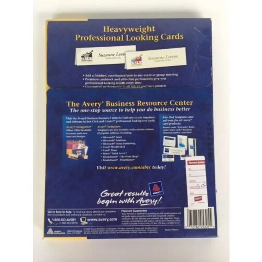 NWT Avery Templates 5305 Medium whiteTent Cards embossed 2.5 x 8 5  - 100 cards